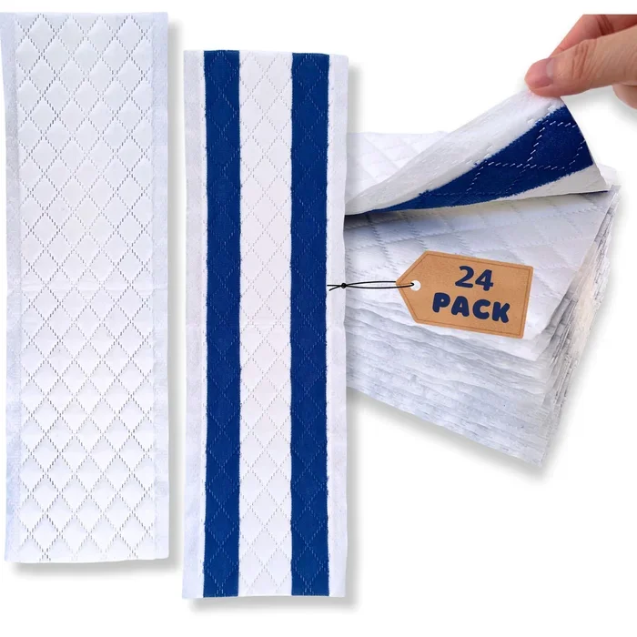 18 Inch Microfiber Disposable Mop Pad 24 Pack for All 16-18” Hook & Loop System Mop, Wet Dry Cleaning Pad Compatible with Bona,Rubbermaid,Turbo,Norwex (18 in, 24 Pack)
