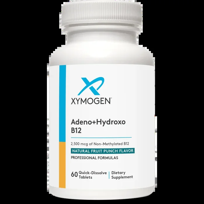 Adeno+Hydroxo B12: Natural Fruit Punch Flavor 60 Tablets by Xymogen