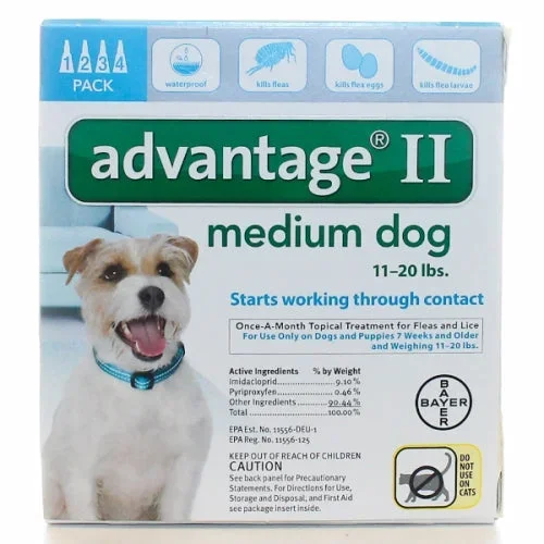 Advantage II, Medium Dog 11-20 Lb, 4 Count