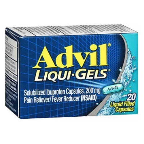 Advil, Solubilized Ibuprofen Pain Reliever Fever Reducer, 200 mg, 20 Liquid Filled Capsules