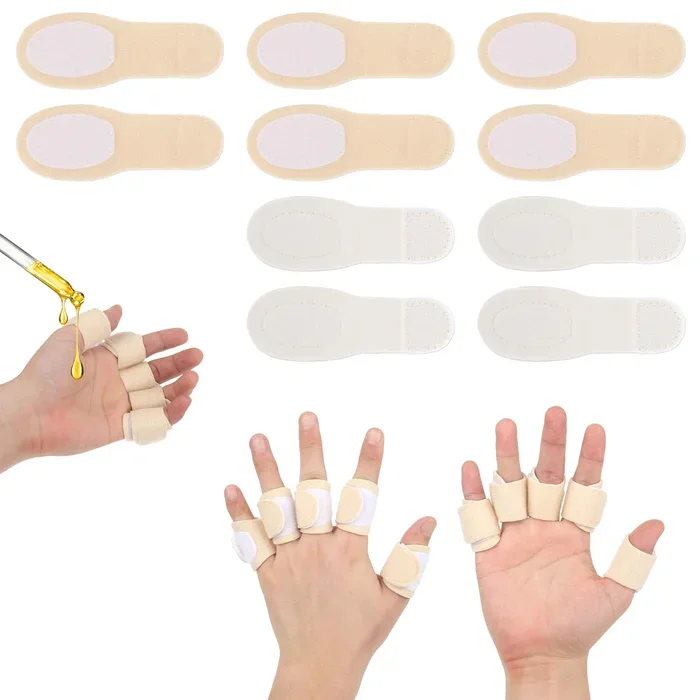 Aeaocvo 10Pcs Castor Oil Pack Wrap for Fingers, Castor Oil Compress Wrap Reusable, Castor Oil Pack Wrap for Finger Arthritis for Finger Tingling Finger Cracking (Oil Not Included)