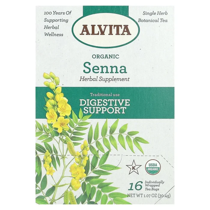 ALVITA TEAS, Senna Leaf Herbal Tea Supplement, 16 BAG