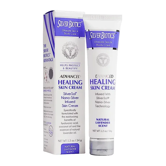 American Biotech Labs, Silver Biotics, Advanced Healing Skin Cream Lavender Scented, 1.2 Oz