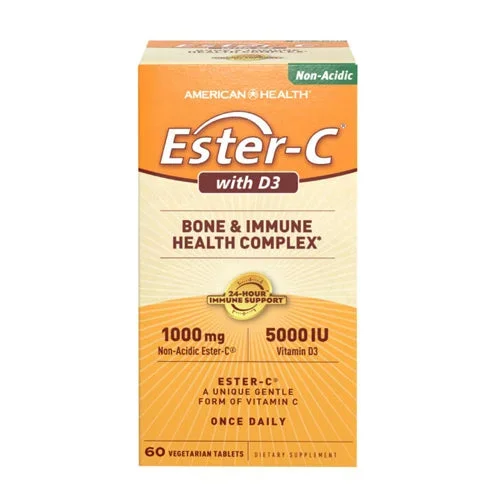 American Health, Ester-C With D3, 5000 IU, 60 Tabs