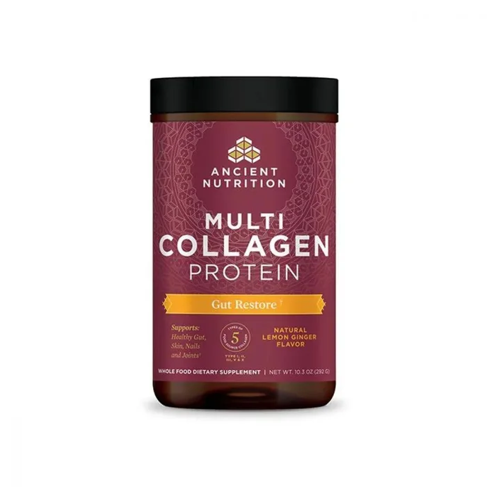 Ancient Nutrition Multi Collagen Protein Gut Restore – Lemon Ginger 10.3oz
