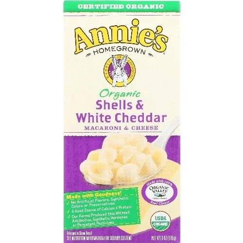 Annie’s Homegrown, Mac & Chs Shell & Wht Chd, Case of 12 X 6 Oz