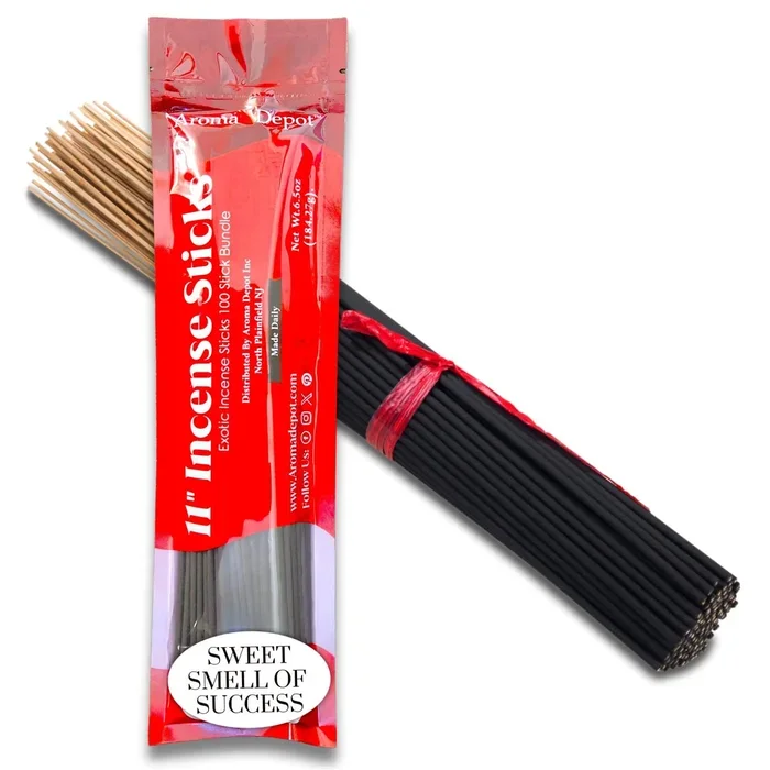 Aroma Depot Sweet Smell of Success 11” Incense Sticks. Approx. 85 to 100 Sticks Per Bundle, Each Natural Stick Burns for 45 mins to 1 Hour Each. Exotic Long-Lasting Fragrance.