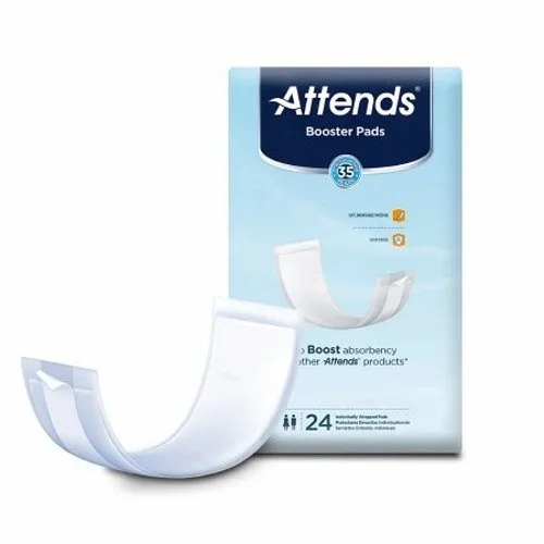 Attends, Incontinence Booster Pad Attends 3-1/2 X 11 Inch Light Absorbency Polymer Core One Size Fits Most A, Count of 8