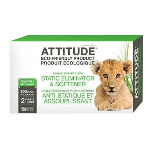 Attitude, Anti-Static Eliminator Cloth Sheet 300 Load, 2 Count