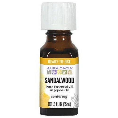 Aura Cacia, Precious Essentials Oil, Sandlewood Jojoba, 0.5 Oz