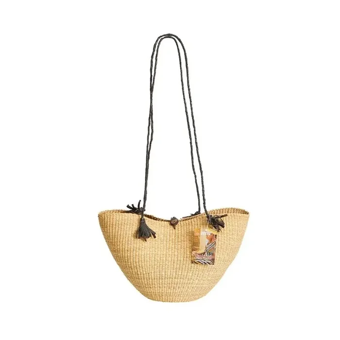 Ayya Shoulder Grass Bag, Natural 12″ x 10″ x 9″ 1 Basket