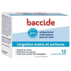 Baccide Hands and Surfaces Disinfectant Wipes x 12