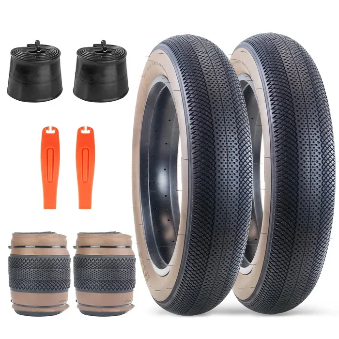 BALINGE 2 Pack 26×4.0 Fat Bike Tires ebike Tires with Tubes Mountain Bike Heavy Duty High-Performance Wear-Resistant E-Bike Mountain Snow Bike Tire 26 x 4 Fat tire ebike Tires,Brown Wall