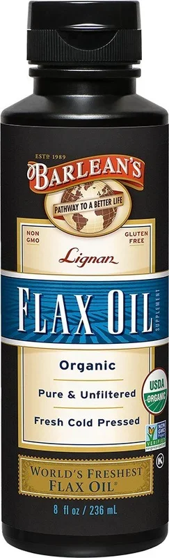 Barlean’s Organic Lignan Flax Oil 8 oz Liquid