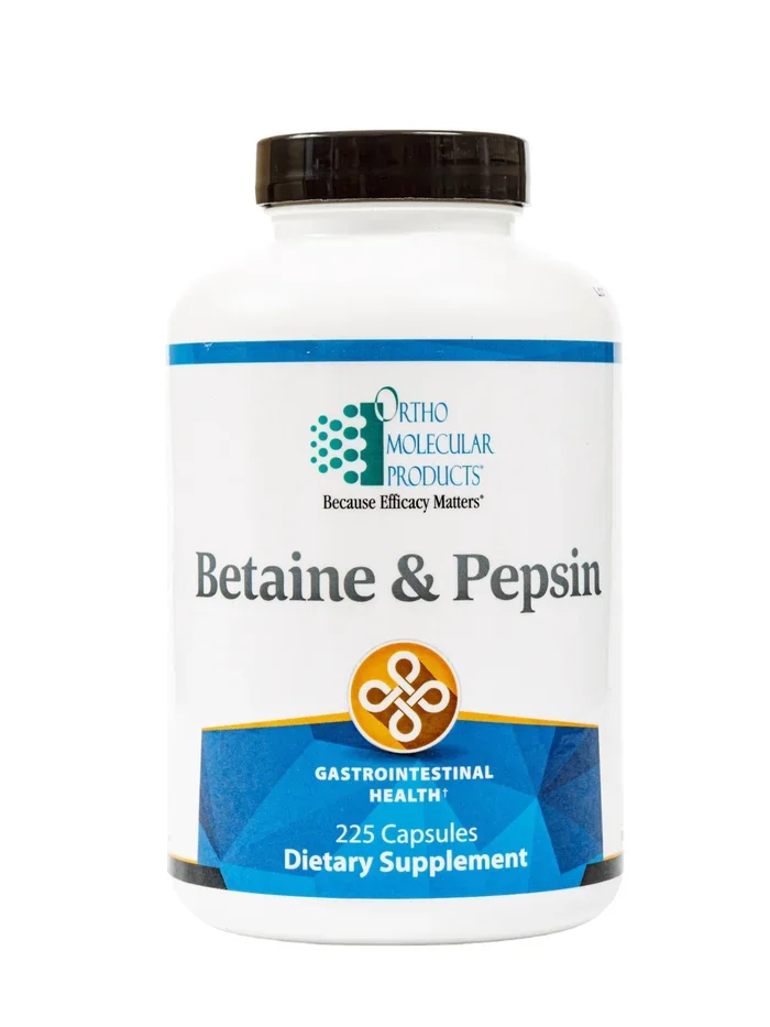 Betaine & Pepsin 225c Ortho Molecular Products