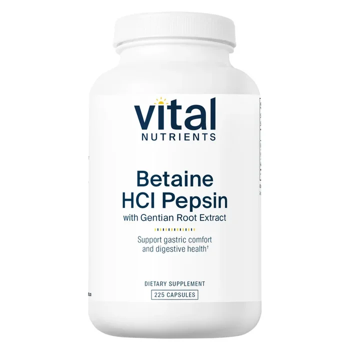 Betaine HCL w/Pepsin & Gentian 225 caps