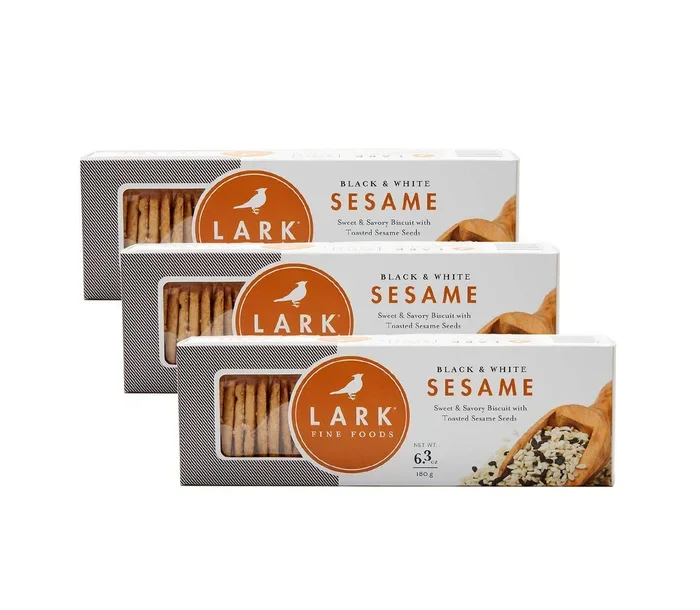 Black & White Sesame Savory Biscuit by Lark Fine Foods-Pack of 3