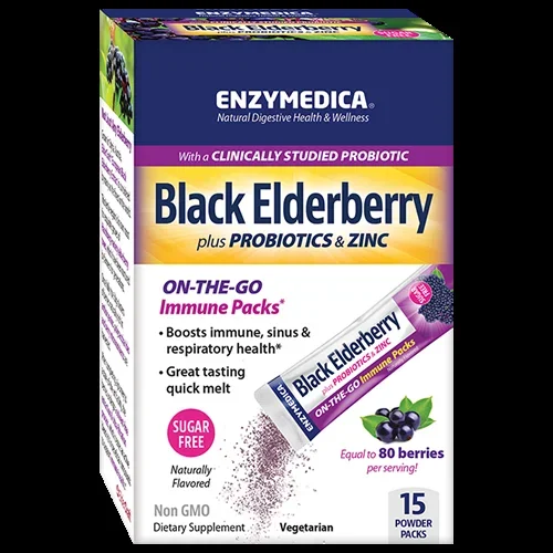 Black Elderberry Immune 15 Powder Packs Enzymedica E10111