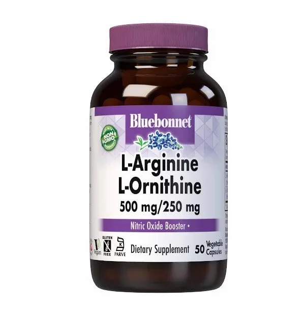 Bluebonnet L-Arginine/L-Ornithine 500mg/250mg 50 VegCap