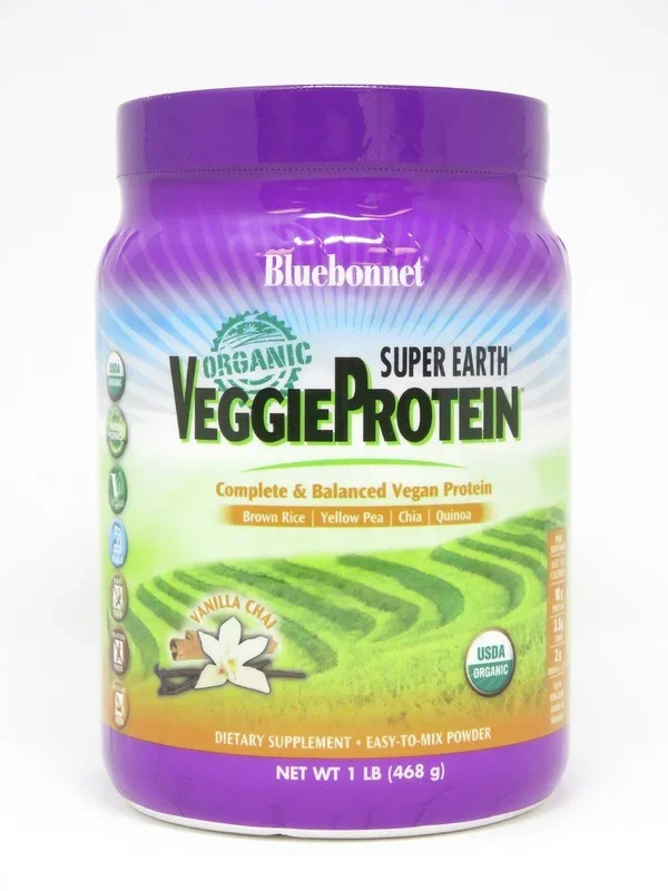 Bluebonnet Super Earth Organic Veggie Protein Vanilla Chai 1 lb Powder