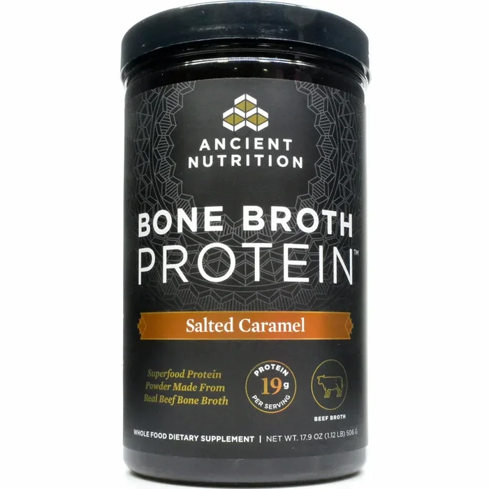 Bone Broth Protein Beef Salted Caramel 20 serv By Ancient Nutrition