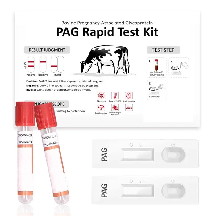 Bovine Pregnancy Test Kit – Includes 2 Tests, Rapid Results in 5-20 Minutes for Dairy & Beef Cows, Whole Blood, Serum & Plasma-Based Tests
