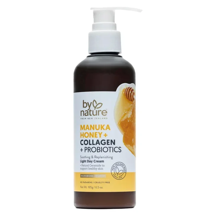 By Nature Manuka Honey + Collagen + Probiotics Day Cream – Nourishing Formula to Soothen your Skin – Skincare from New Zealand – 6.5 oz