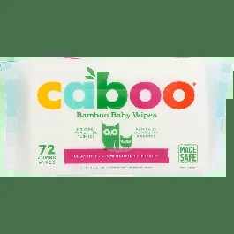 Caboo Bamboo Baby Wipes Unscented–72 Jumbo Wipes