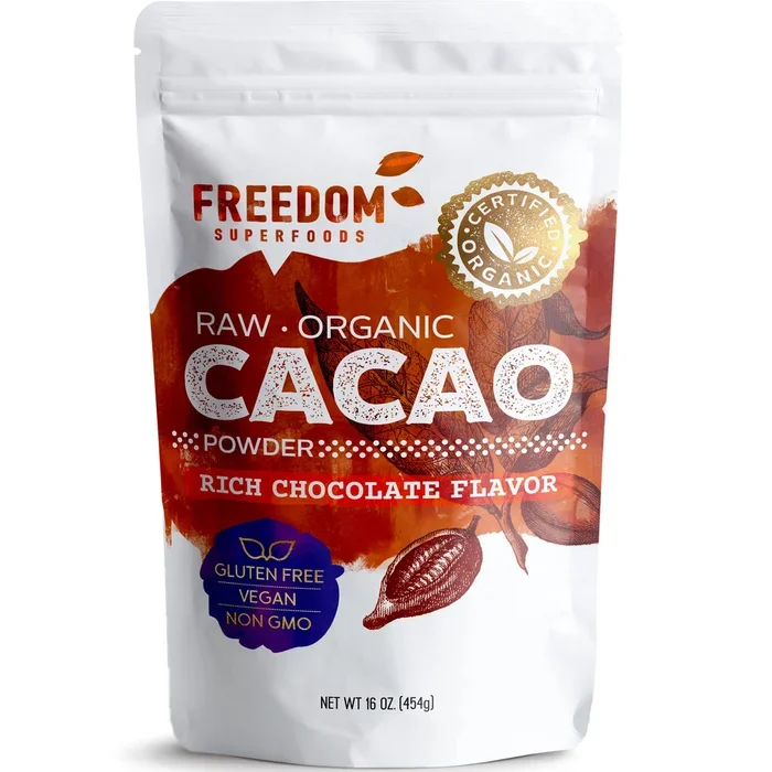 Cacao Powder Organic Raw – Natural Unsweetened Cocoa – Rich Dark Chocolate Taste – Make Sugar-Free, Vegan, Keto & Gluten-Free Hot Chocolate’s and Recipes – 1lb/ 16oz