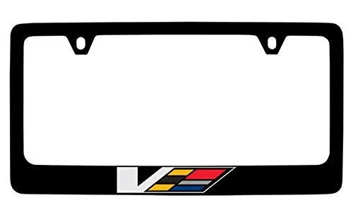 Cadillac V-Series Black Metal License Plate Frame Holder