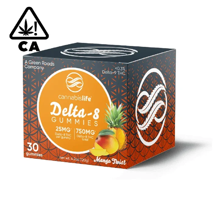 CANNABIS LIFE | DELTA-8 THC GUMMIES MANGO TWIST | 25MG-30 COUNT
