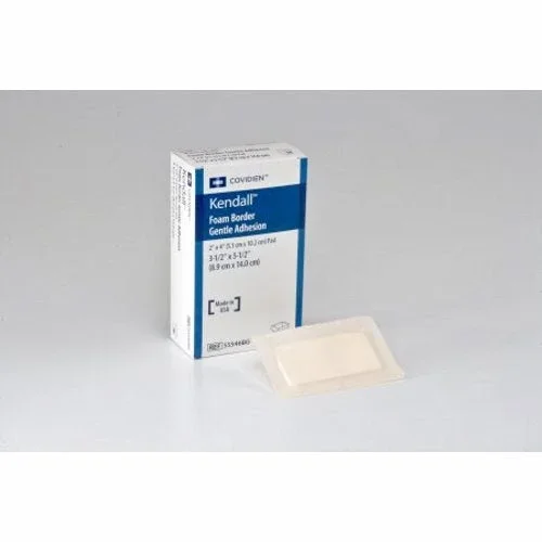 Cardinal, Foam Dressing 3-1/2 X 5-1/2 Inch With Border Film Backing Silicone 55546BG, Count of 1