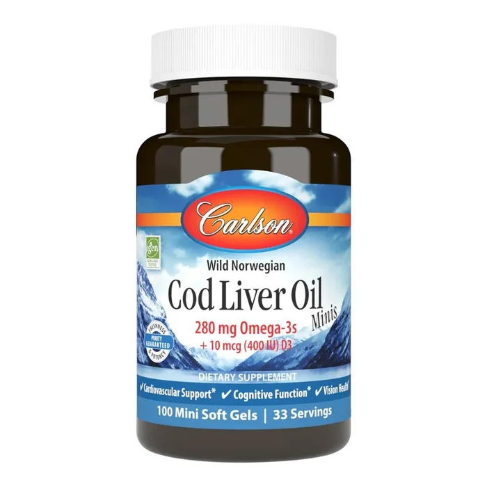 Carlson Laboratories Wild Norwegian Cod Liver Oil 280 mcg 100 Mini Softgel