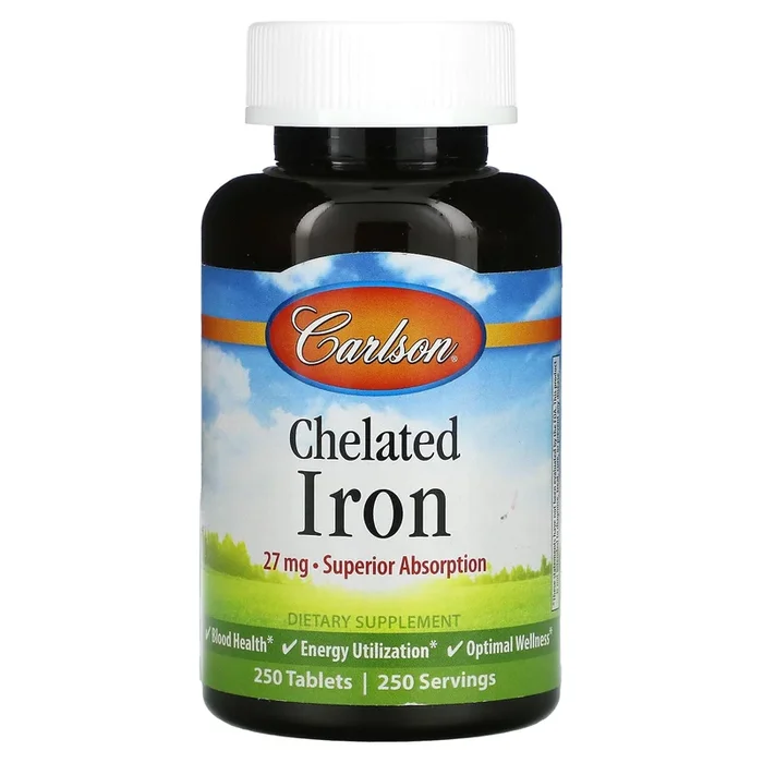 Carlson Labs, Chelated Iron, 250 Tablets
