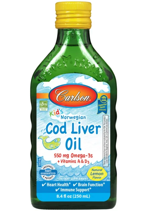 Carlson Labs Kid’s Norwegian Cod Liver Oil, Lemon