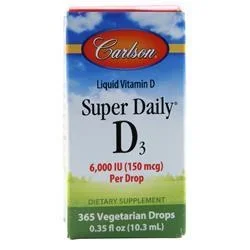 Carlson Super Daily D3 – Liquid Vitamin D (6000IU) 10.3 mL