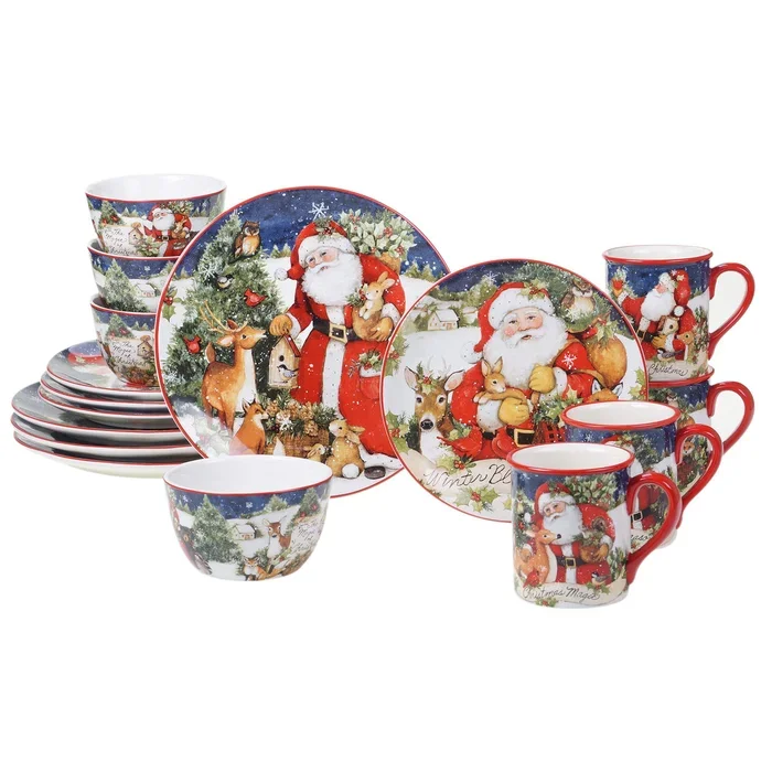Certified International Magic Of Christmas Santa 16pc Dinnerware Set, Service for 4