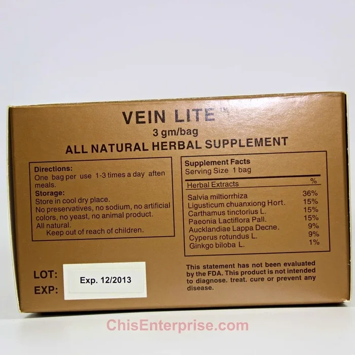 Chi’s Enterprise – Vein Lite, 30 Tea Bags/Box