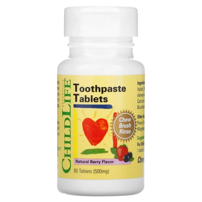 Childlife, Toothpaste Tablets Natural Berry, 60 Tablets