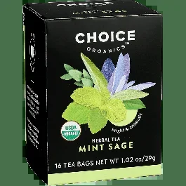 Choice Tea Organic Mint Sage Herbal Tea–16 Tea Bags