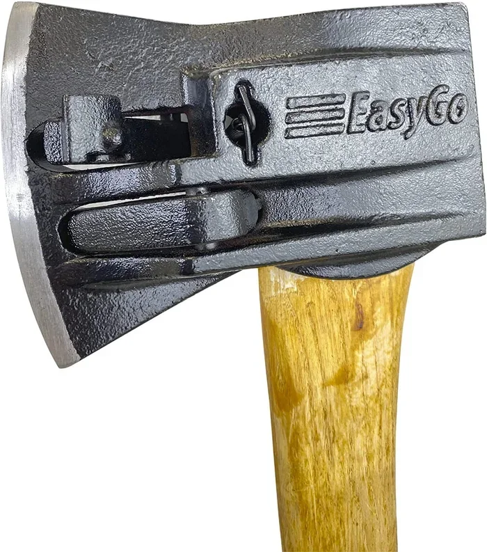 Chopper Wooden Axe – # 1 Splitting Maul Powerful Log Action Spring Activated Levers Separate Wood 6.25# Cast Iron Head 32” Hickory Handle Camping, Stoves & Firewood, Brown Steel