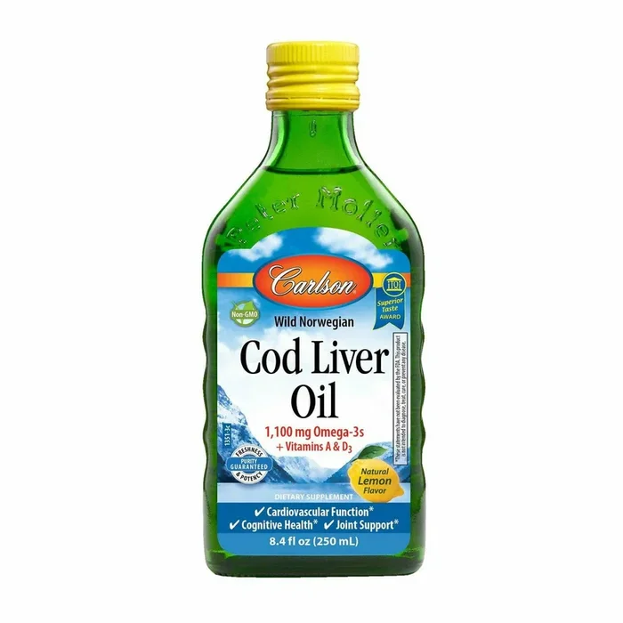 Cod Liver Oil Lemon 8.4 fl oz by Carlson Labs