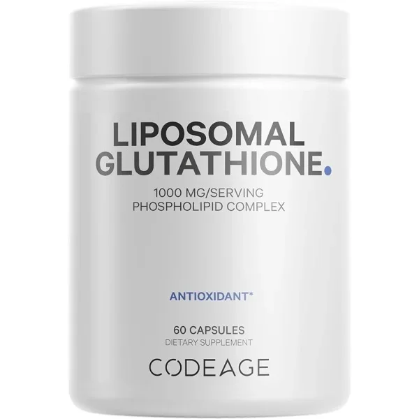 Codeage Liposomal Glutathione 1000 mg | glutathione Antioxidant Phospholipid Complex 60 Capsules