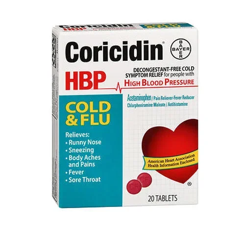 Coricidin Hbp, Cold And Flu Tablets, 20 Count