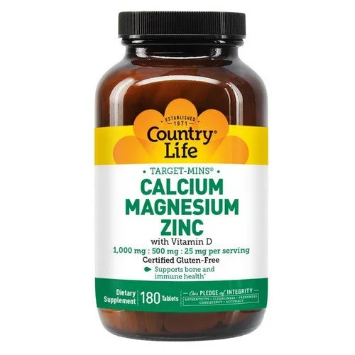 Country Life, Cal-Mag-Zinc Target-Mins, 180 Tabs