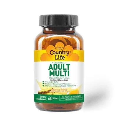 Country Life Chewable Adult Multi – Pineapple-Orange 60 Chewable Wafer