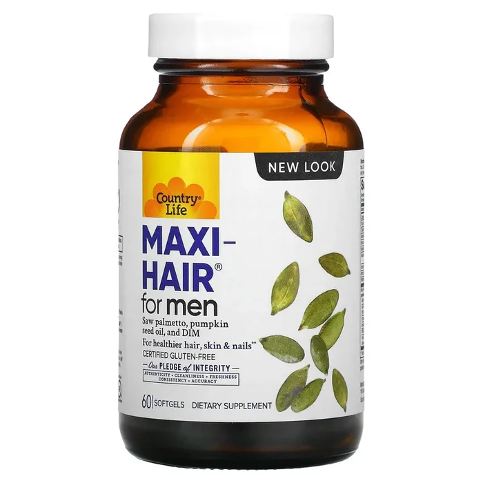 Country Life, Maxi Hair For Men, 60 Softgels