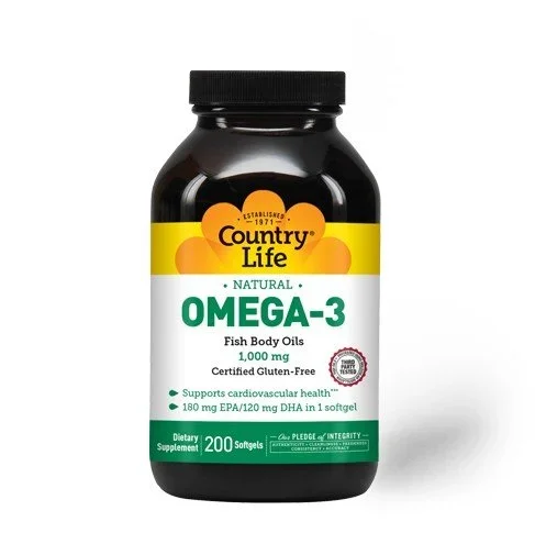 Country Life Omega-3 1000mg Fish Oil 200 Softgel