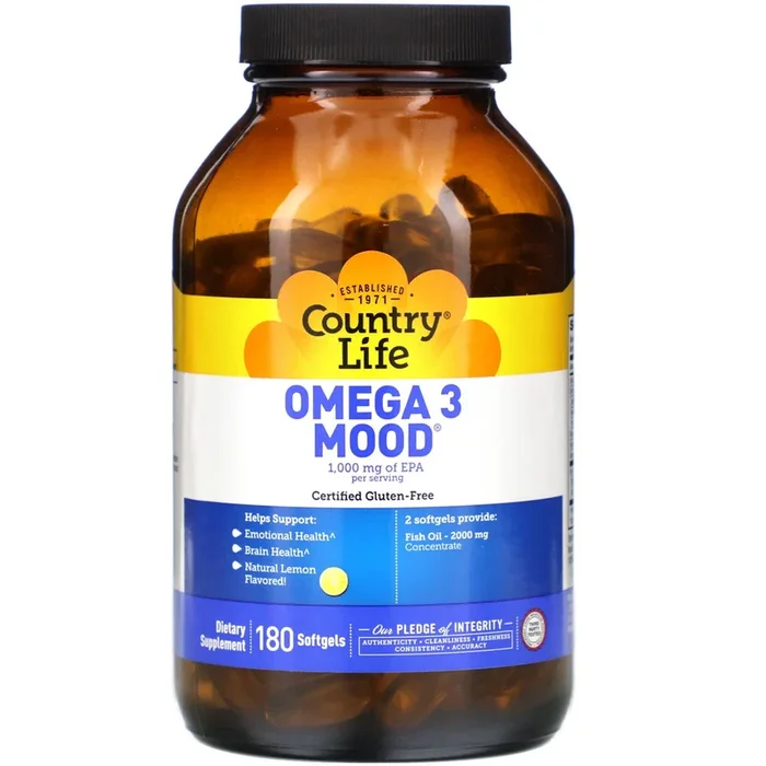 Country Life, Omega 3 Mood, 180 Softgels