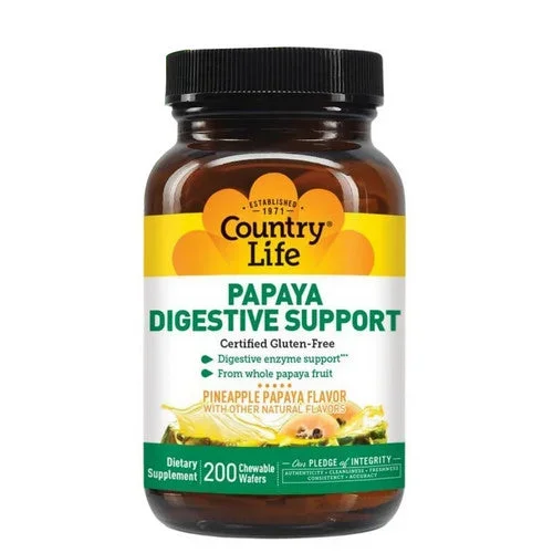 Country Life, Papaya Digestive Support, 200 Wafers